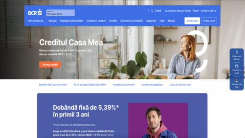 BCR Website - Soluție bancară digitală creată de iWeb Digital pentru Banca Comercială Română