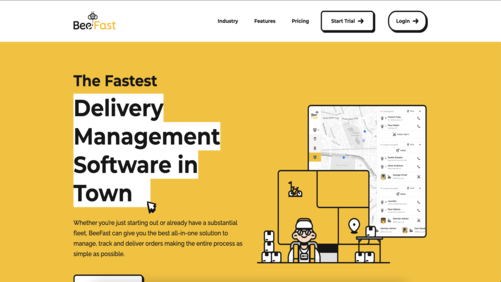 BeeFast Website - Aplicație de delivery și logistică dezvoltată cu Angular și Node.js de iWeb Digital