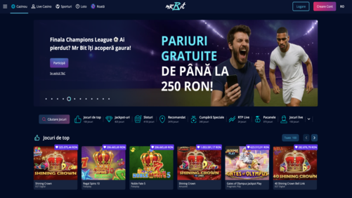MrBit Website - Soluție completă de gaming și betting dezvoltată de iWeb Digital Romania